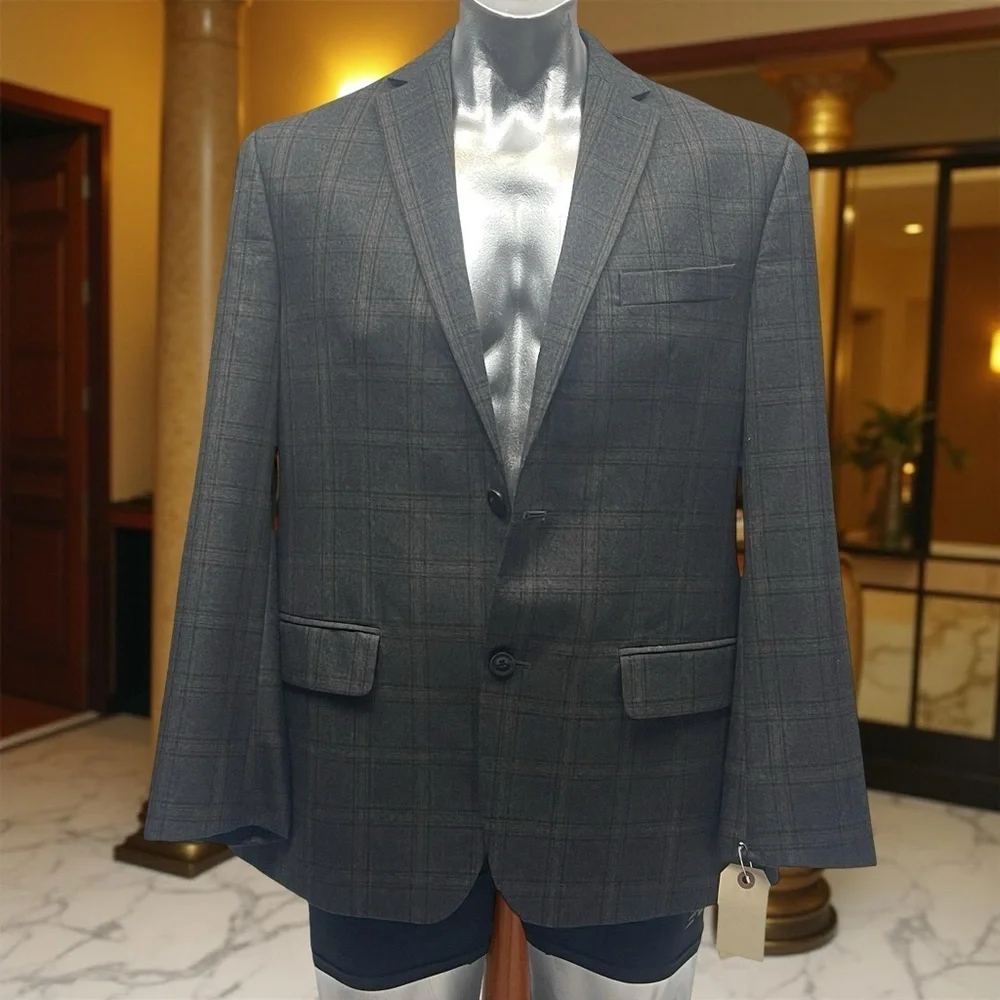 Michael Kors Men's Gray Checkered Blazer - size 40R